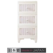 DPC-03-STPI [lilou de coco ドレスチェンジチェスト 3段 ストライプピンク お客様組立品]