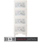 DPC-04-ARBL [lilou de coco ドレスチェンジチェスト 4段 アンティークローズブルー お客様組立品]