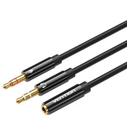 3.5mm ステレオミニプラグ スプリッターケーブル 0.3m BB-5060
