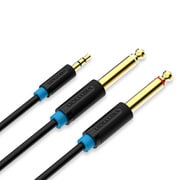 3.5mmステレオミニプラグ→モノラル6.5mmプラグ 変換ケーブル ブラック 2m BA-5435