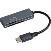 STIXシリーズ USB 2.0 Type-C アルミ SD/microSDカードリーダー・ライター グレー CRW-CSD89GY