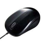 マウス 有線 静音 小型 ブルーLED ケーブル長1.5m 左右対称 抗菌 SIAA ISO 22196取得 3ボタン ブラック MA-YBSK315BK