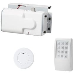オートロック錠 AMULET（アミュレット） 3点セット ホワイト（ドア厚30-40mm） AMBO3W40
