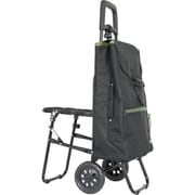 GM-130 [ショッピングカート 2輪タイプ イス付 40L ブラック]