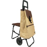 GM-130 [ショッピングカート 2輪タイプ イス付 40L ベージュ]