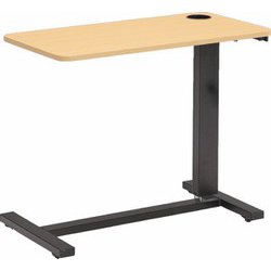 昇降式サイドテーブル カップホルダー付 本体サイズ：幅80×奥行40×高さ65～95（cm） ナチュラル DW-1208A NA