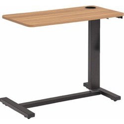 昇降式サイドテーブル カップホルダー付 本体サイズ：幅80×奥行40×高さ65～95（cm） ライトブラウン DW-1208A LBR