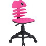 FISH型 学習チェア 本体サイズ:幅46×奥行48×高さ400~470(cm) 本体ピンク /脚部 ブラック DW-370 PK