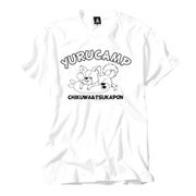 ゆるキャン△ ちくわ&ツカぽん Tシャツ ホワイト Lサイズ [キャラクターグッズ]