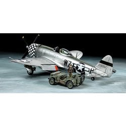 25214 1/48 リパブリック P-47D サンダーボルト バブルトップ 1/4トン小型四輪駆動軍用車 セット [組立式プラスチックモデル]