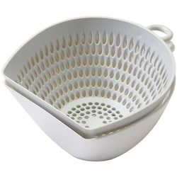 Simple use チリトリ ザル ボウル セット Sサイズ 電子レンジ対応 食洗機対応 日本製 ホワイト グレー CC-1702