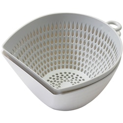 Simple use チリトリ ザル ボウル セット Mサイズ 電子レンジ対応 食洗機対応 日本製 ホワイト グレー CC-1703