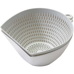 Simple use チリトリ ザル ボウル セット Lサイズ 電子レンジ対応 食洗機対応 日本製 ホワイト グレー CC-1704