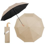 日傘 折りたたみ傘 晴雨兼用 solshade(ソルシェード) 021 53cm 手開き式 遮光率100% UPF50 紫外線遮蔽率99.9% 杢セピア