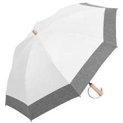 日傘 折りたたみ傘 晴雨兼用 solshade（ソルシェード） 022 50cm 手開き式 遮光率100％ UPF50＋ 紫外線遮蔽率99.9％ 2way収納 ホワイト/杢グレー