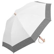 日傘 折りたたみ傘 晴雨兼用 solshade(ソルシェード) 022 50cm 手開き式 遮光率100% UPF50+ 紫外線遮蔽率99.9% 2way収納 ホワイト/杢グレー