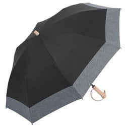 日傘 折りたたみ傘 晴雨兼用 solshade（ソルシェード） 022 50cm 手開き式 遮光率100％ UPF50＋ 紫外線遮蔽率99.9％ 2way収納 ブラック/杢グレー