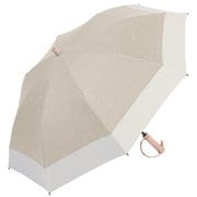 日傘 折りたたみ傘 晴雨兼用 solshade(ソルシェード) 022 50cm 手開き式 遮光率100% UPF50+ 紫外線遮蔽率99.9% 2way収納 杢スキン/アイボリー