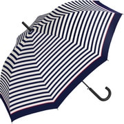 UX01-038-001 [雨傘 長傘 晴雨兼用 UNISEX BASIC JUMP Wpc. ピンクラインボーダー]