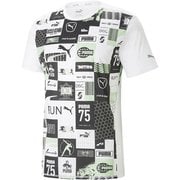 RUN FAVORITE AOP FOR ALL TIME 523682 02 PUMA White-Light Mint-AOP Lサイズ [ランニングウェア シャツ メンズ]