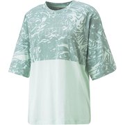 PUMA POWER カラーブロック サマー Tシャツ 675684 31 MINTY BURST Mサイズ [トレーニングウェア 半袖シャツ レディース]
