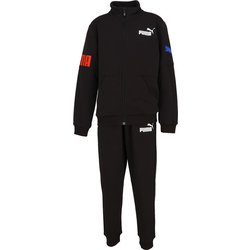 PUMA POWER スウェット トレーニングスーツ 675825 94 PUMA Black-royal sapphire 150サイズ [ジャージ 上下セット キッズ]