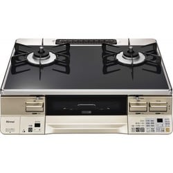 ガステーブル LAKUCIE（ラクシエ） 都市ガス用 右強火力 標準60cm幅 両面焼きグリル パールクリスタルトップ ココットプレート付属 RTE65VACBA-GR/13A
