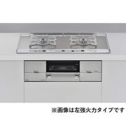 ビルトインガスコンロ Udea ef(ユーディアエフ) レンジフード連動タイプ 幅75cm 都市ガス12・13A ガラストップ(ミストシルバー) 前面パネル(シルバー) ココットプレート付属 右強火 RHS721W26S11RAVR/13A