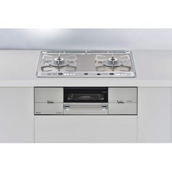 ビルトインガスコンロ Udea ef（ユーディアエフ） レンジフード連動タイプ 幅60cm プロパンガスLPG ガラストップ（ミストシルバー） 前面パネル（シルバー） ココットプレート付属 左強火 RHS21W26S11RAVL/LP
