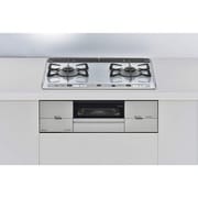 ビルトインガスコンロ Udea ef(ユーディアエフ) 幅60cm 都市ガス12・13A パールクリスタル(ライトグレー) 前面パネル(シルバー) ココットプレート付属 左強火 RS21W26K12RAVL/13A