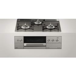 ビルトインガスコンロ DELICIA（デリシア） 3V乾電池タイプ 幅60cm プロパンガスLPG ガラストップ（ツイードシルバー） 前面パネル（ステンレス） ザ・ココット・ココットプレート付属 RHS31W30E15RCASTW/LP