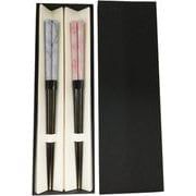 食洗機対応 握りやすい六角塗箸マーブル 2膳セット