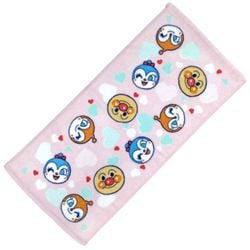 キャラクターグッズ 2835102 それいけ！アンパンマン 無撚糸プリント フェイスタオル ピンク