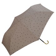 折りたたみ傘 晴雨兼用 ミルキードット ミニ 50cm 手開き式 紫外線防止効果 ブラウン 6375-011-002