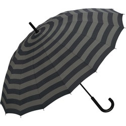 長傘 晴雨兼用 UNISEX 16K アンブレラ 60cm 手開き式 紫外線防止効果 ボーダー UX02-043-001
