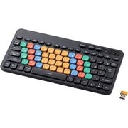 KEY PALETTO(キーパレット) パソコン学習用無線キーボード Caps Lock機能無効化スイッチ カードスタンド付 ブラック TK-FS10DMKBK