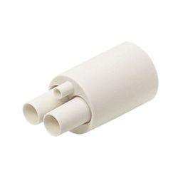 S-2207PME10 [シーリングキャップ サヤ管 ペア用 信号線用穴付 適合サイズサヤ管22/樹脂管7×2 ミルキーホワイト 10個]