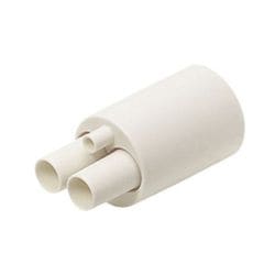 S-2507PME10 [シーリングキャップ サヤ管 ペア用 信号線用穴付 適合サイズサヤ管25/樹脂管7×2 ミルキーホワイト 10個]