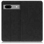 WORK17GG-BK-GPX7A [デニム生地スマホケース Google Pixel 7a用 スタンド機能＆カードポケット付き ブラック]