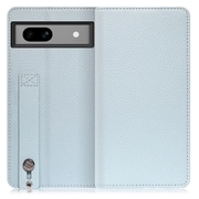 WORK23GG-BU-GPX7A [ベルト付きの本革スマホケース Google Pixel 7a用 スタンド機能＆カードポケット付き スカイブルー]
