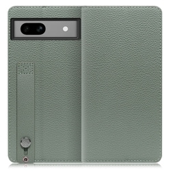 WORK23GG-DG-GPX7A [ベルト付きの本革スマホケース Google Pixel 7a用 スタンド機能＆カードポケット付き ダルグリーン]