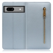 WORK27GG-BU-GPX7A [本革スマホケース Google Pixel 7a用 スタンド機能＆カードポケット付き スカイブルー]