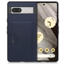 WORK28GG-NY-GPX7A [PUレザースマホケース Google Pixel 7a用 カードポケット&ストラップホール付き ネイビー]