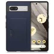 WORK28GG-NY-GPX7A [PUレザースマホケース Google Pixel 7a用 カードポケット&ストラップホール付き ネイビー]