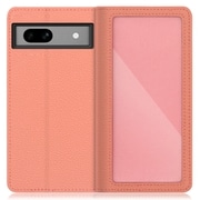 WORK35GG-FM-GPX7A [本革スマホケース Google Pixel 7a用 カスタマイズ機能&スタンド機能＆カードポケット付き フラミンゴ]