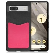 WORK49GG-BKPK-GPX7A [PUレザースマホケース Google Pixel 7a用 ストラップホール＆カードポケット付き ブラックピンク]