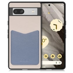 WORK49GG-GYBU-GPX7A [PUレザースマホケース Google Pixel 7a用 ストラップホール＆カードポケット付き グレーブルー]