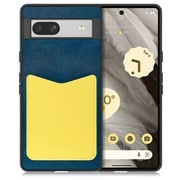 WORK49GG-NYYL-GPX7A [PUレザースマホケース Google Pixel 7a用 ストラップホール＆カードポケット付き ネイビーイエロー]