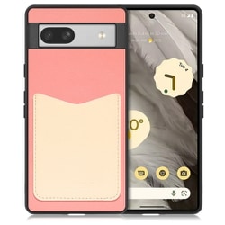 WORK49GG-PKCM-GPX7A [PUレザースマホケース Google Pixel 7a用 ストラップホール＆カードポケット付き ピンククリーム]