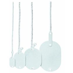 KFY-3040W [ワンタッチカラーエフ プラスチック製・線名札 小判形30×40 結束部長さ100mm 白 20枚入]